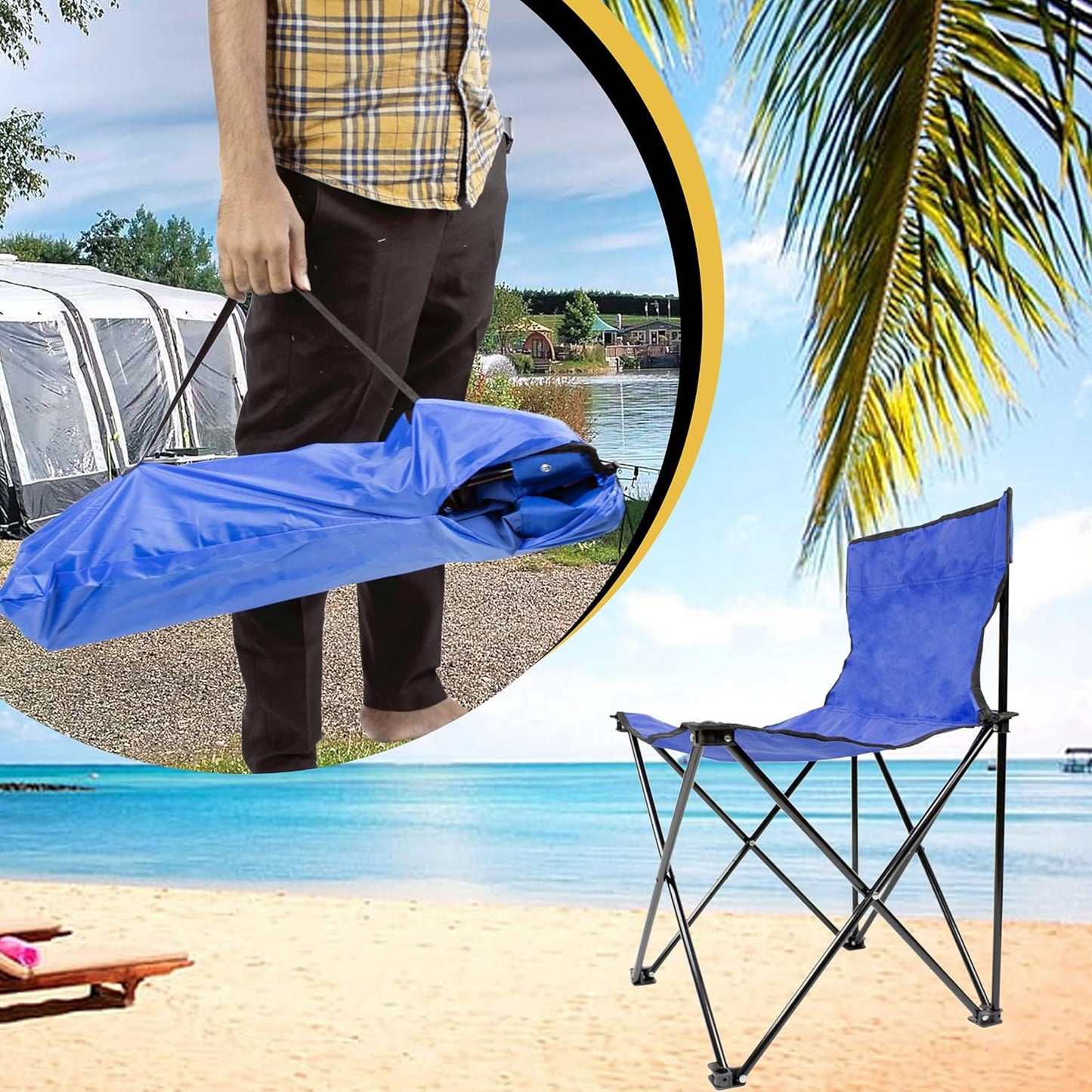YANEK Foldable Camping Chair – Portable, Ultra-Light with Carry Bag (Red) | BBQ, Beach & Outdoor | Wholesale Camping Gear UAE.