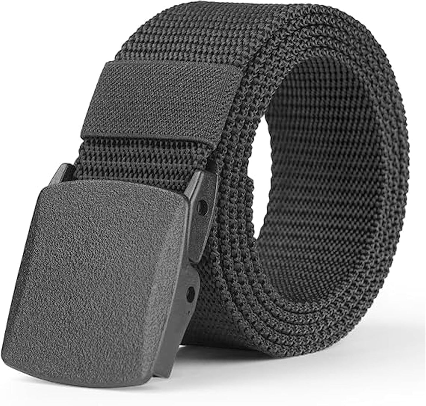 Yanek Men's Adjustable Work Belt Durable Nylon Canvas Metal-Free Buckle Effortless Airport Screening Ideal for Golf Travel Casual Wear Everyday Comfort Versatile Belt Design Easy Fit