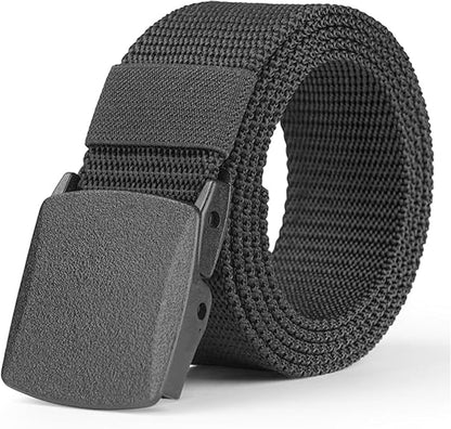 Yanek Men's Adjustable Work Belt Durable Nylon Canvas Metal-Free Buckle Effortless Airport Screening Ideal for Golf Travel Casual Wear Everyday Comfort Versatile Belt Design Easy Fit
