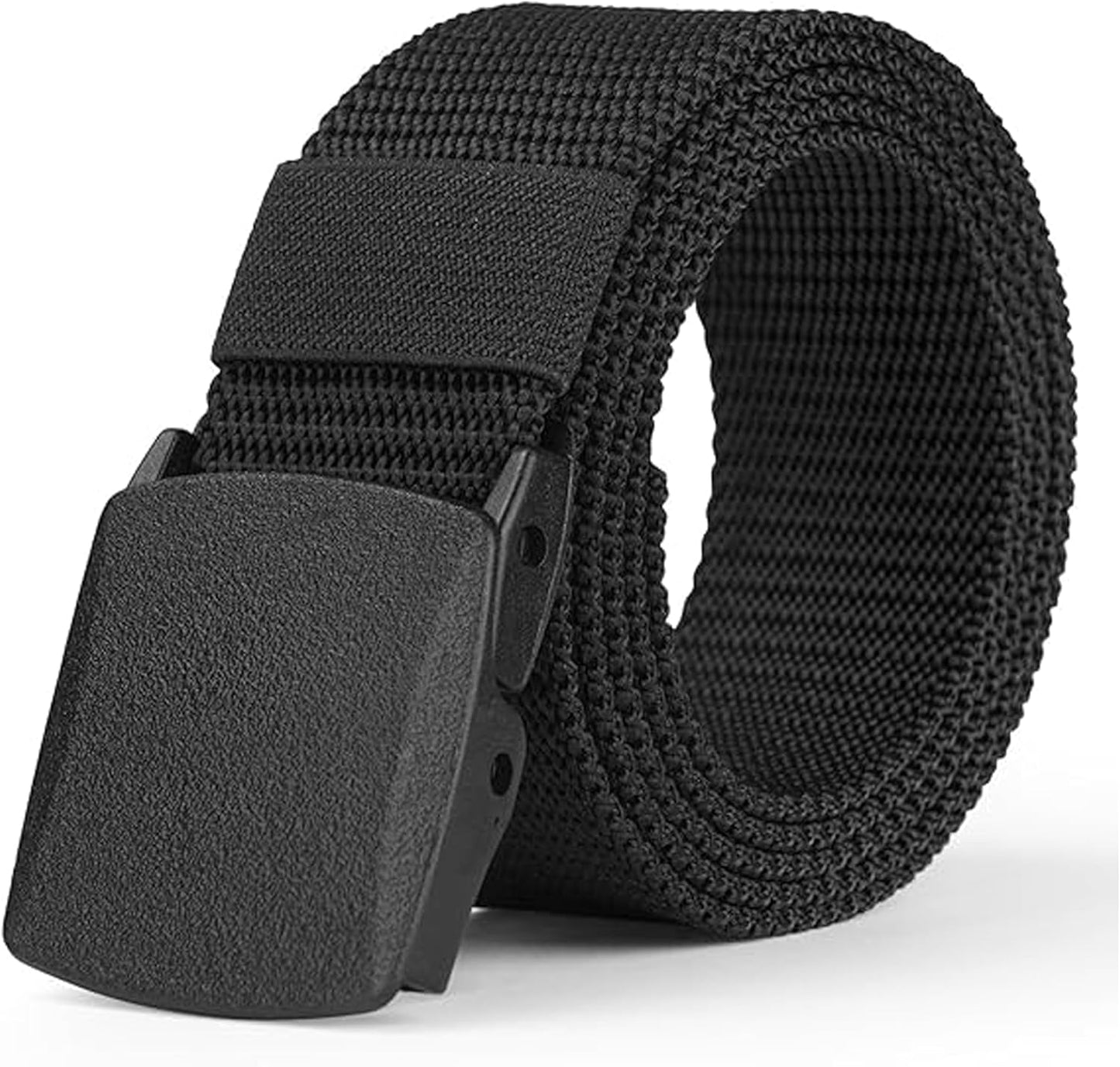 Yanek Men's Adjustable Work Belt Durable Nylon Canvas Metal-Free Buckle Effortless Airport Screening Ideal for Golf Travel Casual Wear Everyday Comfort Versatile Belt Design Easy Fit