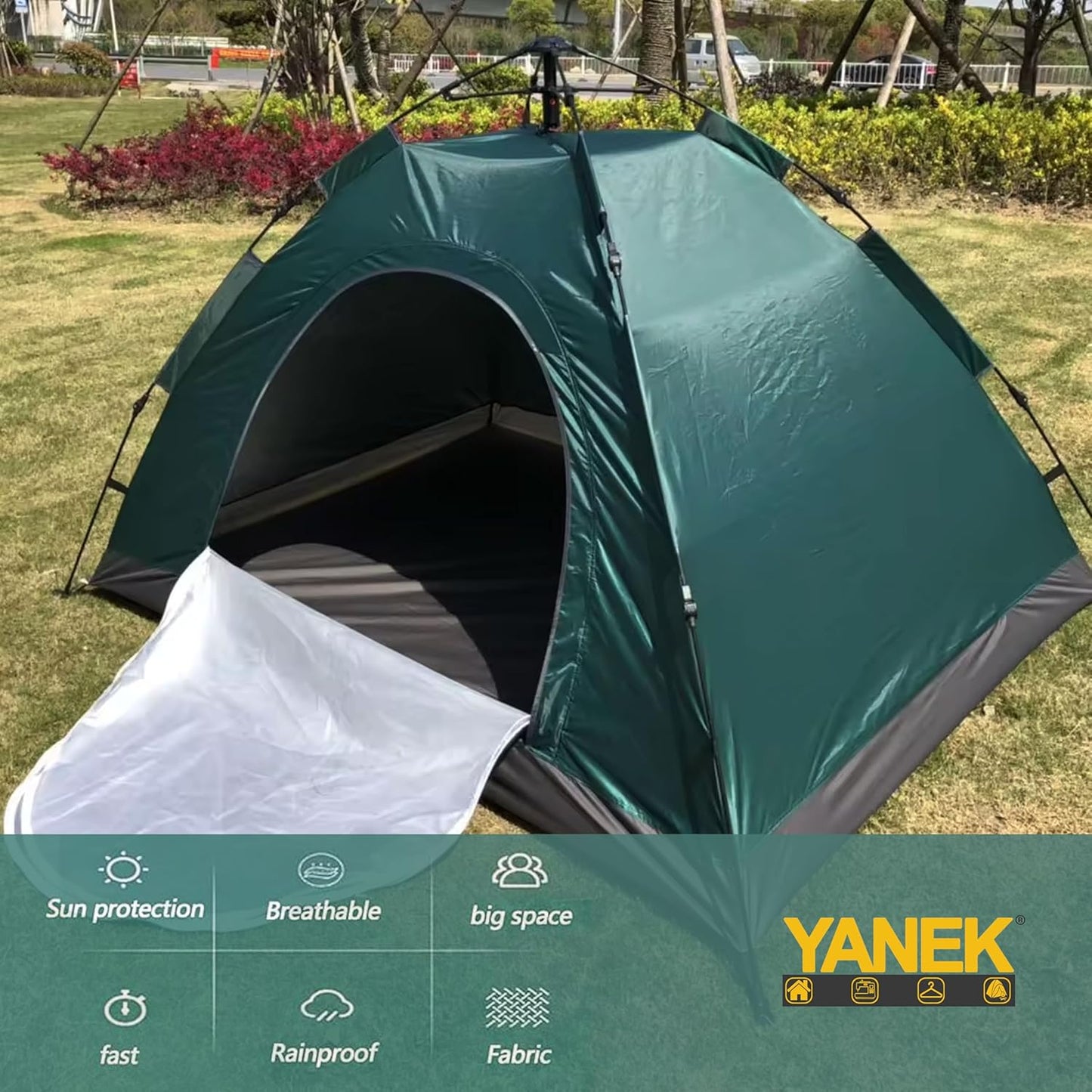 Yanek Waterproof Camping Dome Tent – 2-Person Outdoor Tent with Carry Bag, 1 Door & 1 Window, Compact 2 * 1.5 * 1.1m Lightweight & Portable, Perfect for Family Camping, Hiking & Travel Adventures