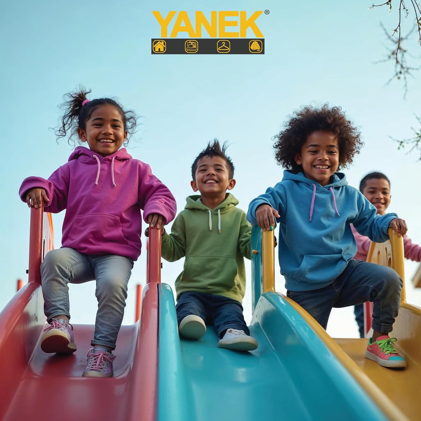 Yanek Plain Fleece Hoodie for Kids 300 GSM Soft & Cozy Warm Hooded for Boys & Girls,Outerwear,Ideal for School & Outdoor