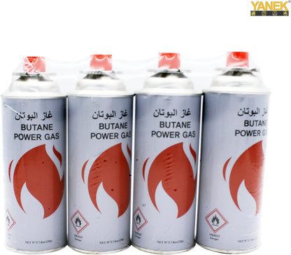 YANEK Portable Stove Gas – Butane & Propane Fuel Canister (220g) | For Camping Stoves & BBQ | Wholesale BBQ Grills & Fuel UAE.
