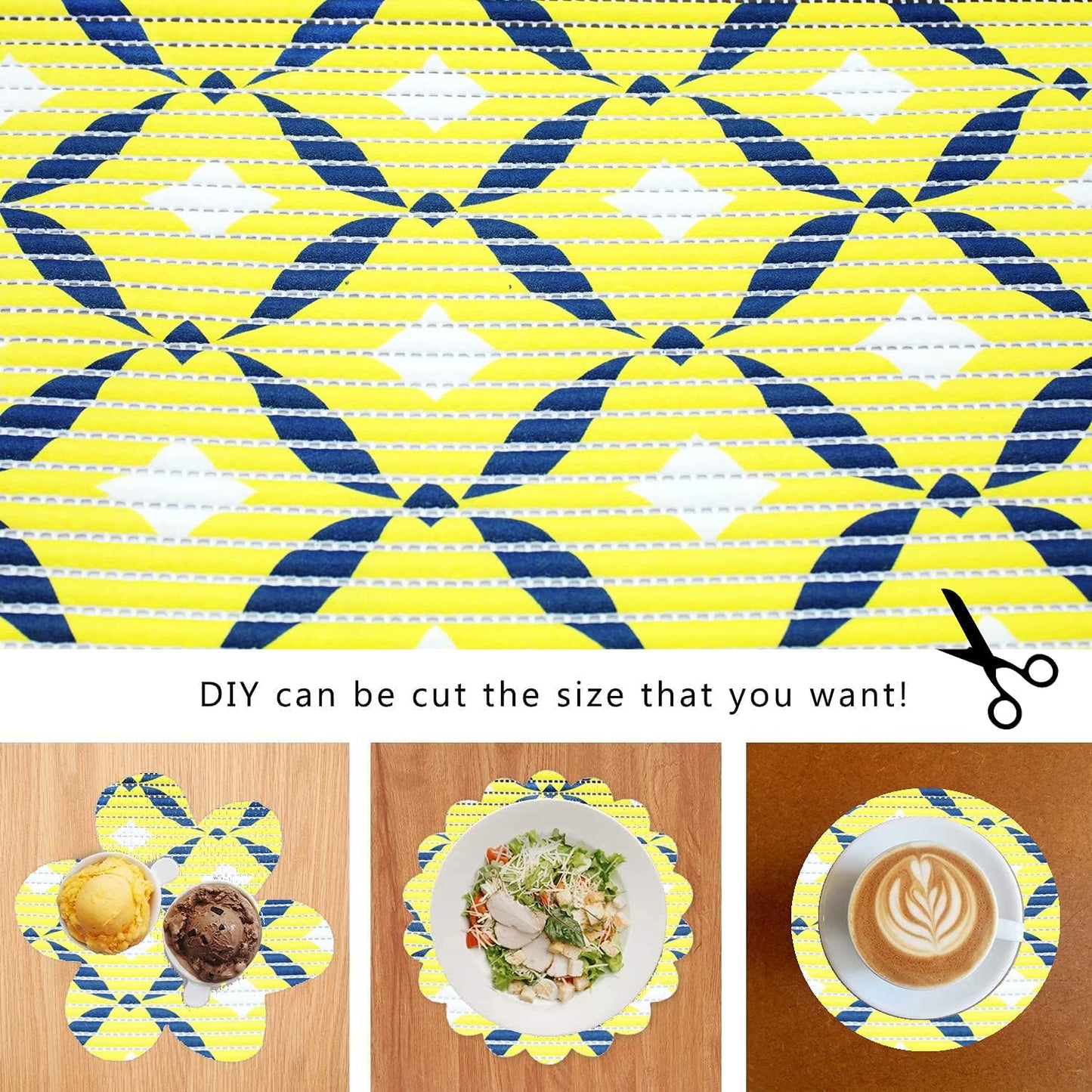 YANEK Multipurpose Mat | For Drawer, Shelf, Fridge, Floor | Best for indoor and Outdoor activities (Yellow, 180cm)