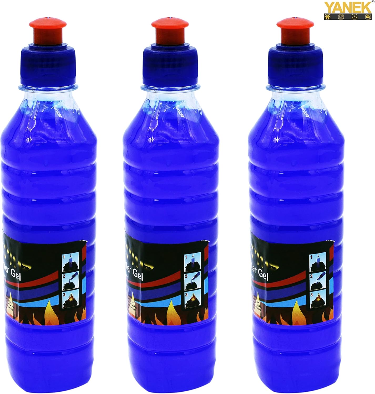 YANEK Barbecue Lighter Gel – BBQ & Camping Fire Starter Gel (Pack of 3) | Easy Ignition for Grills, Stoves & Outdoor Cooking | Wholesale BBQ Grills & Fuel UAE.