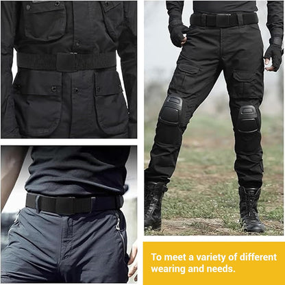 Yanek Men's Adjustable Work Belt Durable Nylon Canvas Metal-Free Buckle Effortless Airport Screening Ideal for Golf Travel Casual Wear Everyday Comfort Versatile Belt Design Easy Fit