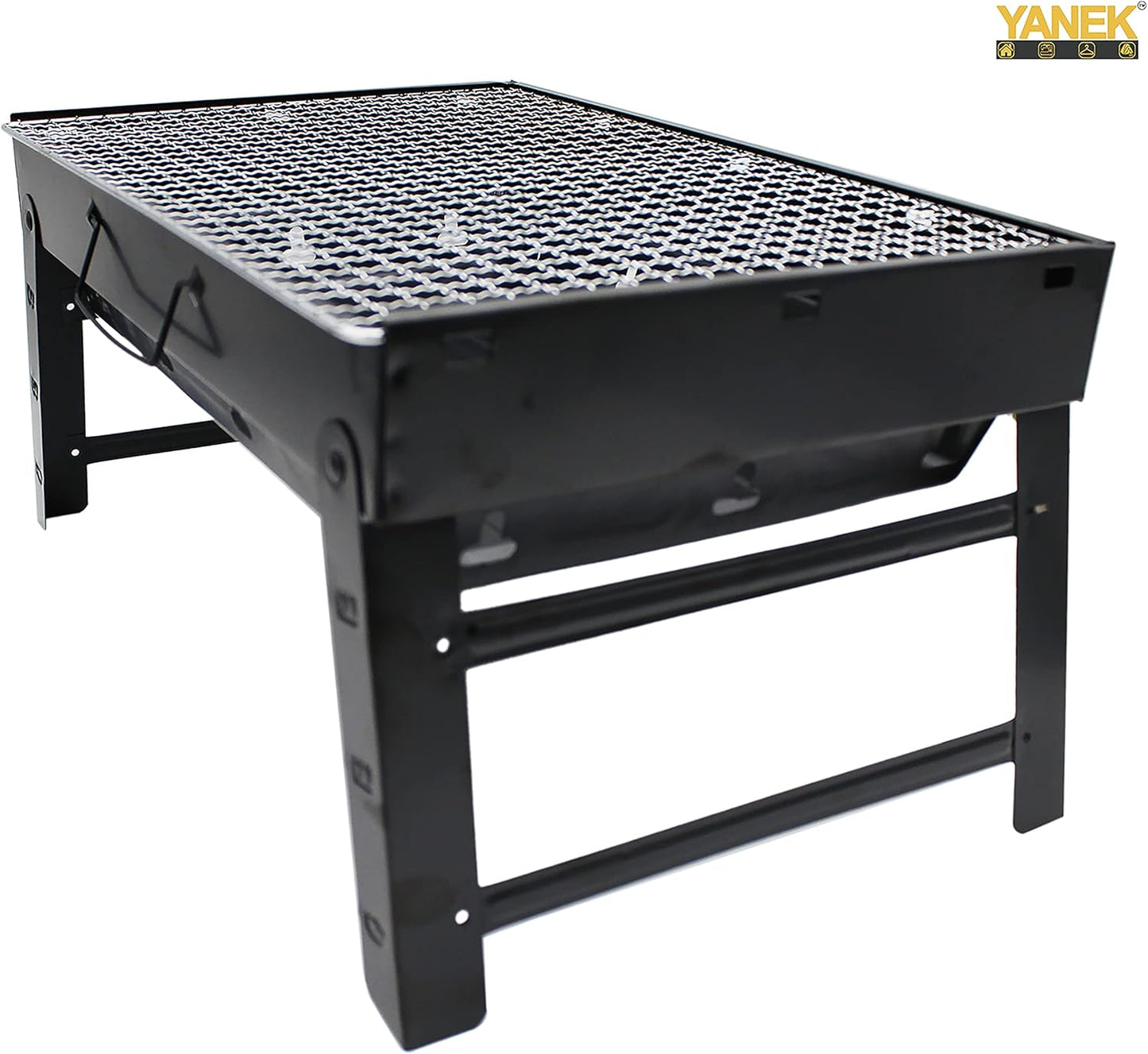 YANEK Portable BBQ Grill with Foldable Stand – Heavy-Duty Stainless Steel | Compact Outdoor Grill for Camping, Hiking, Tailgating & BBQ | Wholesale BBQ Grills UAE.