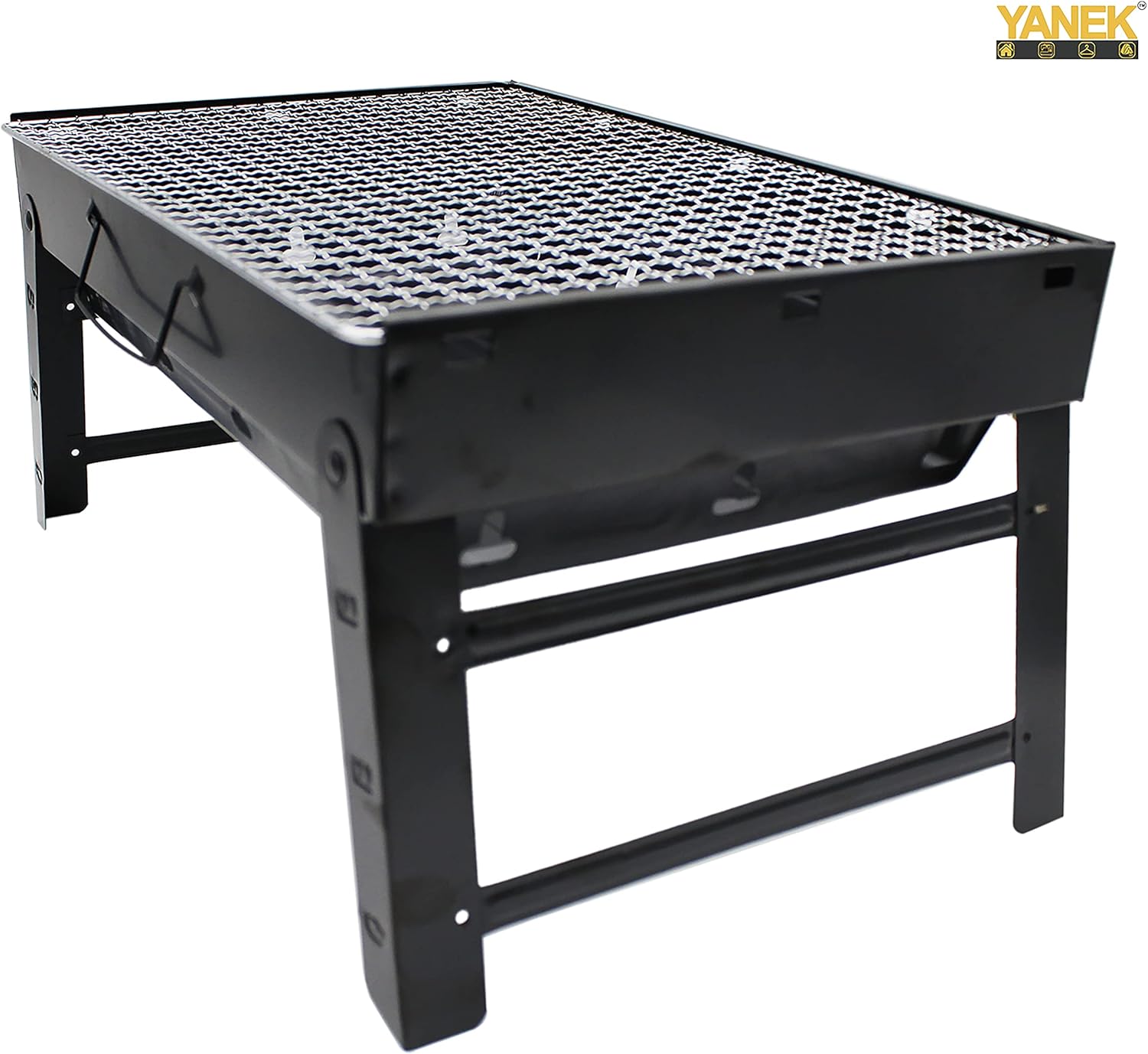 YANEK Portable BBQ Grill with Foldable Stand – Heavy-Duty Stainless Steel | Compact Outdoor Grill for Camping, Hiking, Tailgating & BBQ | Wholesale BBQ Grills UAE.