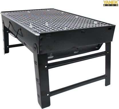 YANEK Portable BBQ Grill with Foldable Stand – Heavy-Duty Stainless Steel | Compact Outdoor Grill for Camping, Hiking, Tailgating & BBQ | Wholesale BBQ Grills UAE.