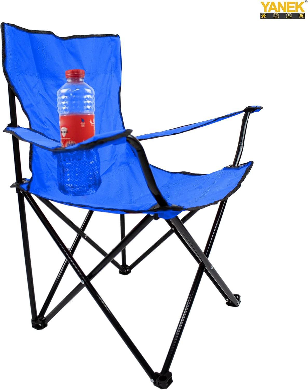 YANEK Folding Camping Chair with Cup Holder – Portable Outdoor Beach Chair with Carry Bag (Green) | BBQ, Camping & Picnic | Wholesale Camping Gear UAE.