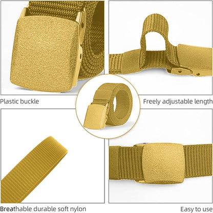 Yanek Men's Adjustable Work Belt Durable Nylon Canvas Metal-Free Buckle Effortless Airport Screening Ideal for Golf Travel Casual Wear Everyday Comfort Versatile Belt Design Easy Fit