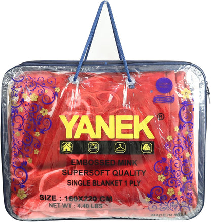 Yanek King Size Mink Fleece Blanket - Single Bed 160 x 220 cm |Ultra Soft & Silky| Multicolour| Printed Design| Perfect for Autumn Winter Bed Home & Gifts| Ideal for Workers Staff & Comfort (2 Kg).