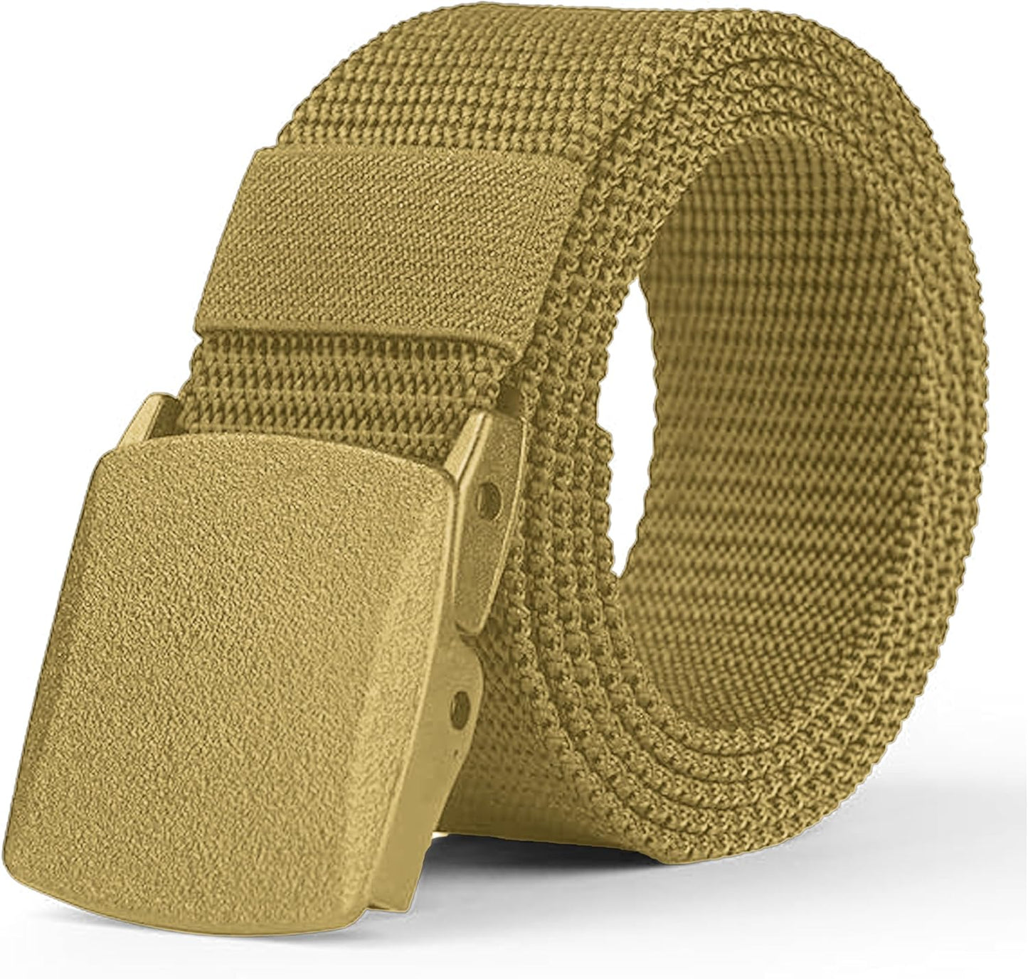 Yanek Men's Adjustable Work Belt Durable Nylon Canvas Metal-Free Buckle Effortless Airport Screening Ideal for Golf Travel Casual Wear Everyday Comfort Versatile Belt Design Easy Fit