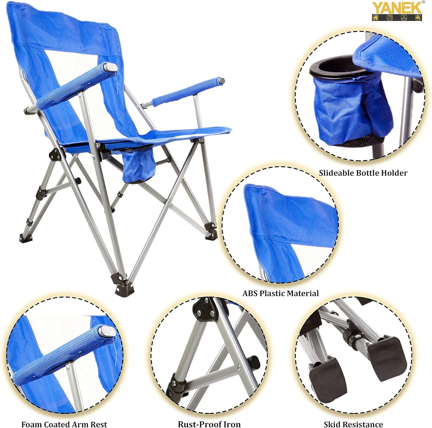 YANEK Foldable Heavy-Duty Camping Chair with Cup Holder – Portable Outdoor Chair with Carry Bag (Burgundy) | BBQ, Fishing & Beach | Wholesale Outdoor Equipment UAE.
