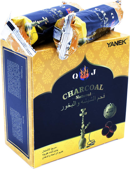 YANEK Magic Coal – 80 Pcs Charcoal Tablets (33mm) | For Shisha, Bakhour, BBQ & Camping | Wholesale BBQ Grills & Fuel UAE.