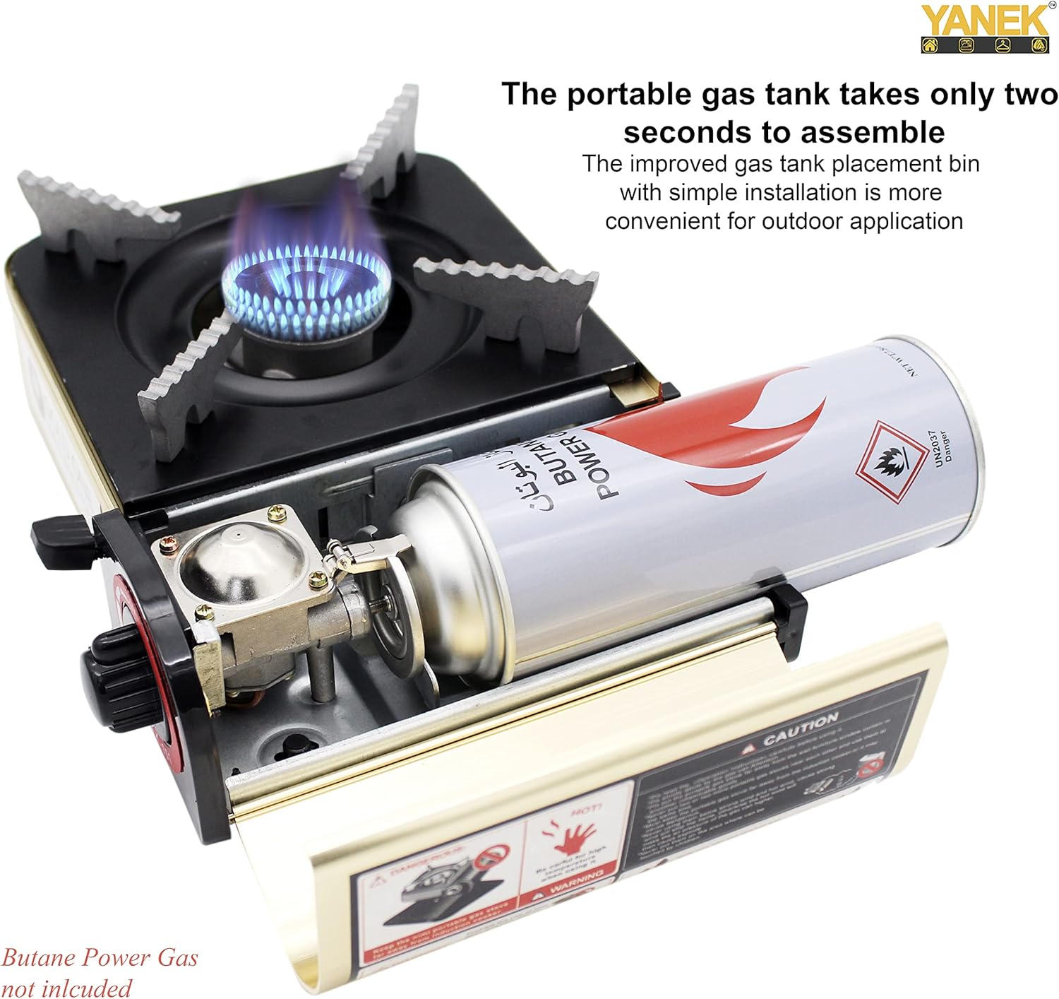 YANEK Mini Portable Gas Stove – Compact Butane Stove with Carry Case | Camping, BBQ & Emergency Gear | Wholesale BBQ Grills & Fuel UAE.