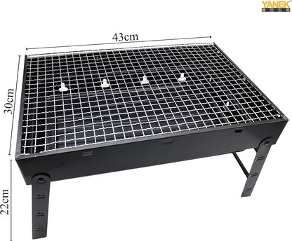 YANEK Portable BBQ Grill with Foldable Stand – Heavy-Duty Stainless Steel | Compact Outdoor Grill for Camping, Hiking, Tailgating & BBQ | Wholesale BBQ Grills UAE.