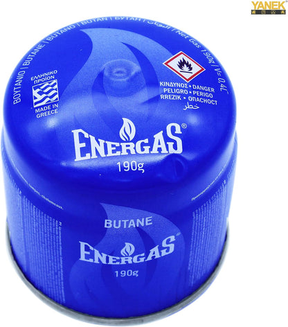 YANEK Butane Gas Cartridge – Pack of 4 (190g) | For Camping Stoves, Lamps & Soldering Torches | Wholesale BBQ Grills & Fuel UAE.