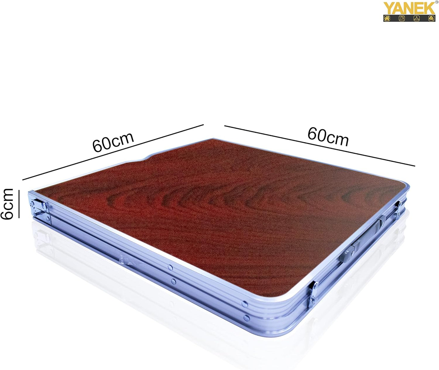 YANEK Folding Camping Table with 4 Foldable Chairs – Portable Wooden Top & Steel Frame Set | BBQ, Camping & Outdoor | Wholesale Outdoor Equipment UAE.