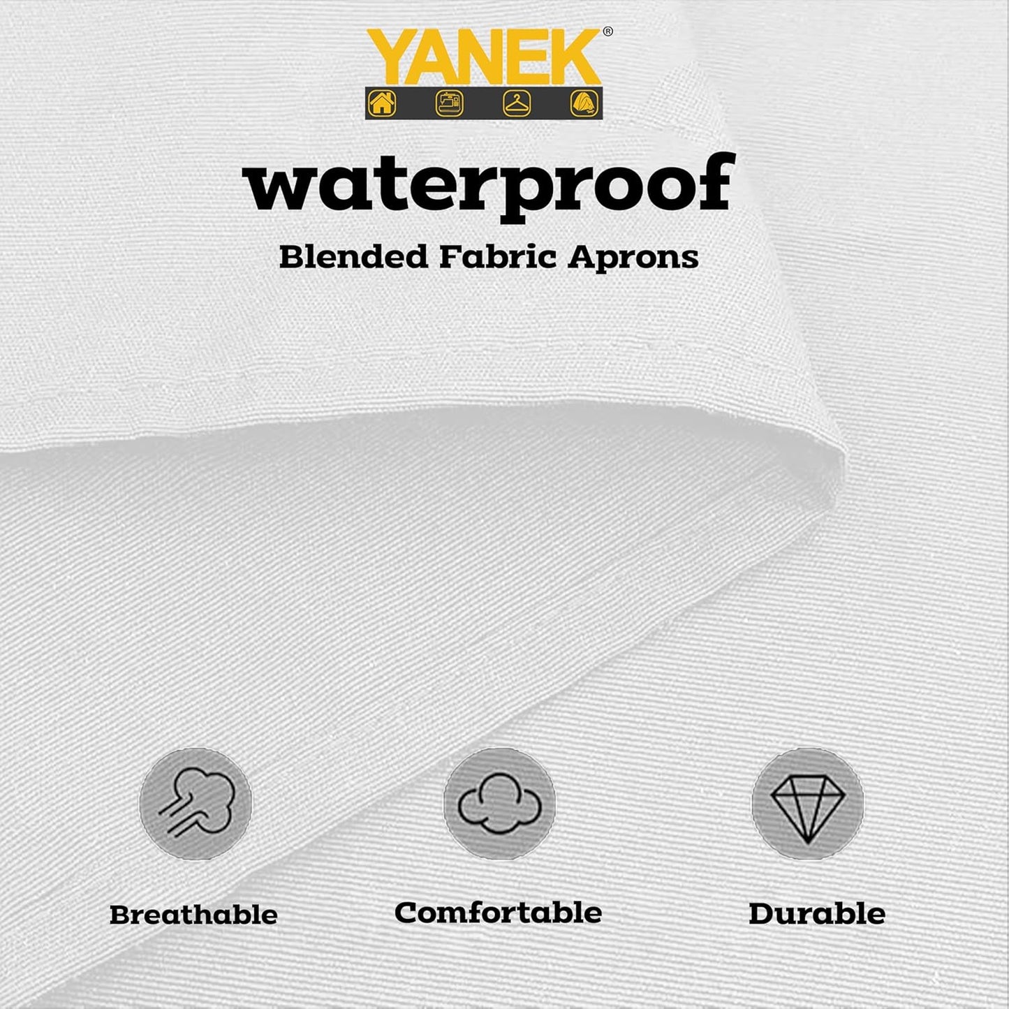 Yanek Adjustable Kitchen Apron for Women and Men – Waterproof Canvas Apron with Pockets, Ideal for Home, Restaurant, and Coffee House
