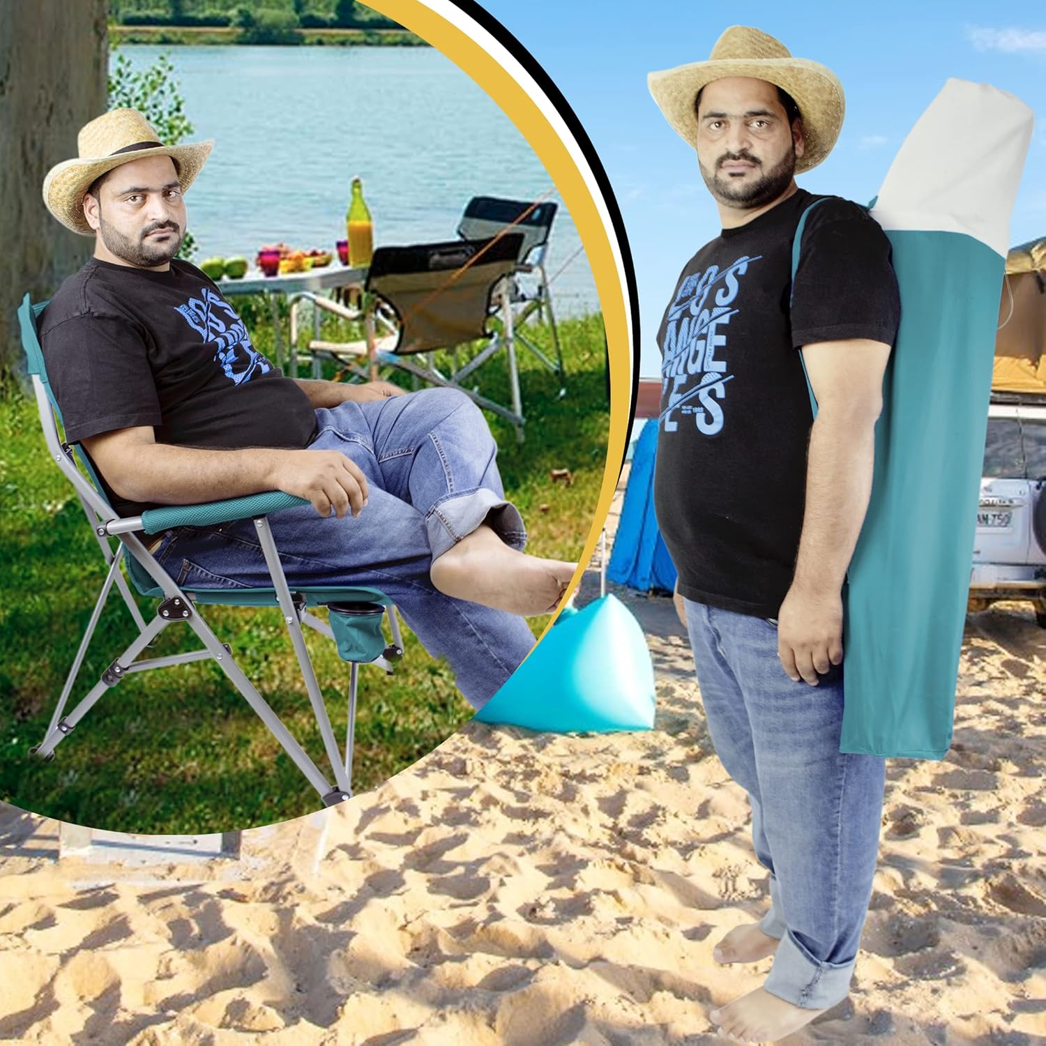 YANEK Foldable Heavy-Duty Camping Chair with Cup Holder – Portable Outdoor Chair with Carry Bag (Burgundy) | BBQ, Fishing & Beach | Wholesale Outdoor Equipment UAE.