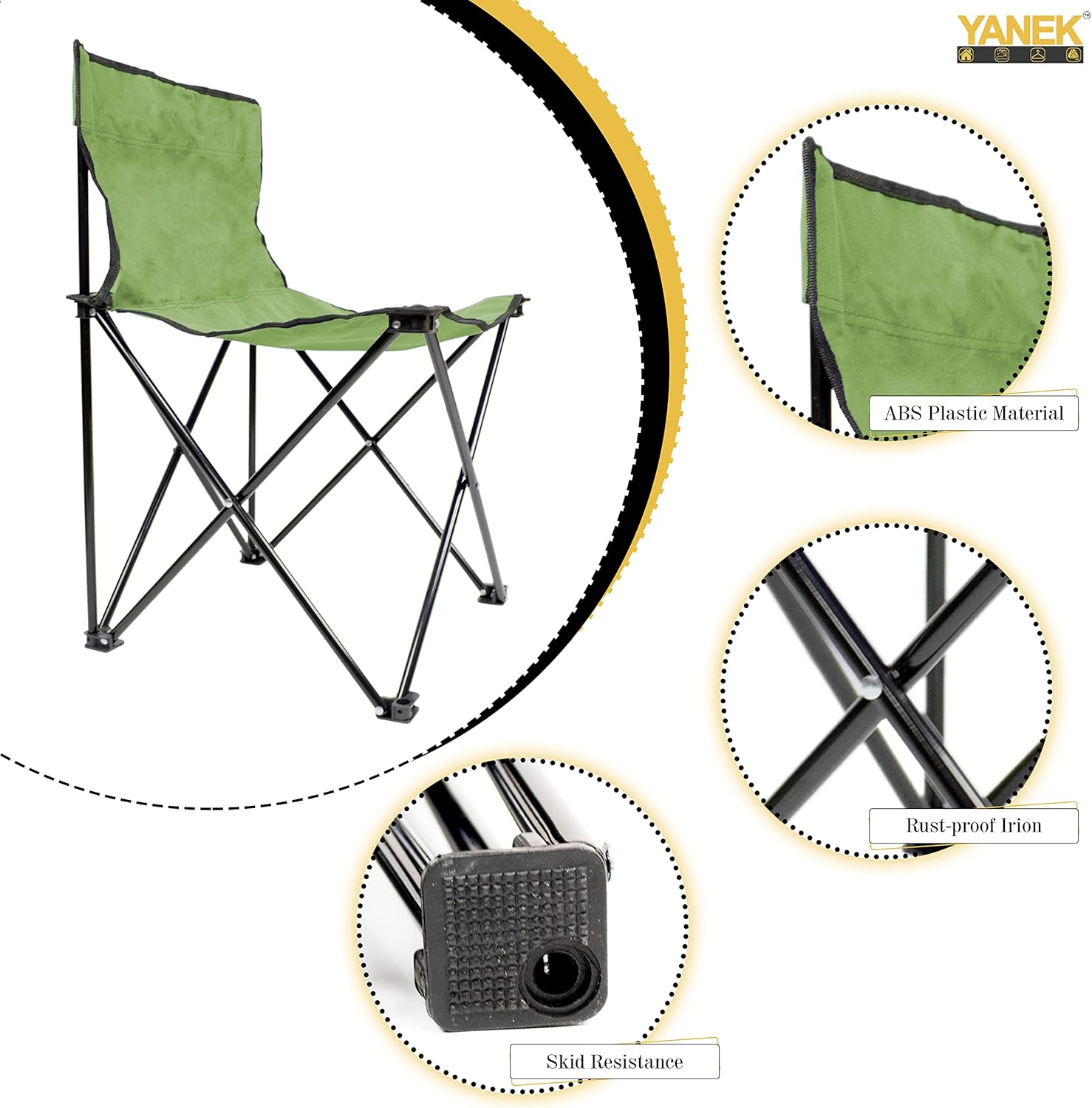 YANEK Foldable Camping Chair – Portable, Ultra-Light with Carry Bag (Red) | BBQ, Beach & Outdoor | Wholesale Camping Gear UAE.