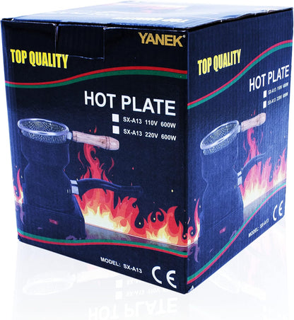 YANEK Charcoal Starter – Electric Coal Burner with Pan & Tong | For Hookah, Shisha, BBQ & Outdoor Cooking | Wholesale BBQ Grills & Fuel UAE.