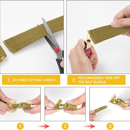 Yanek Men's Adjustable Work Belt Durable Nylon Canvas Metal-Free Buckle Effortless Airport Screening Ideal for Golf Travel Casual Wear Everyday Comfort Versatile Belt Design Easy Fit