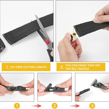 Yanek Men's Adjustable Work Belt Durable Nylon Canvas Metal-Free Buckle Effortless Airport Screening Ideal for Golf Travel Casual Wear Everyday Comfort Versatile Belt Design Easy Fit