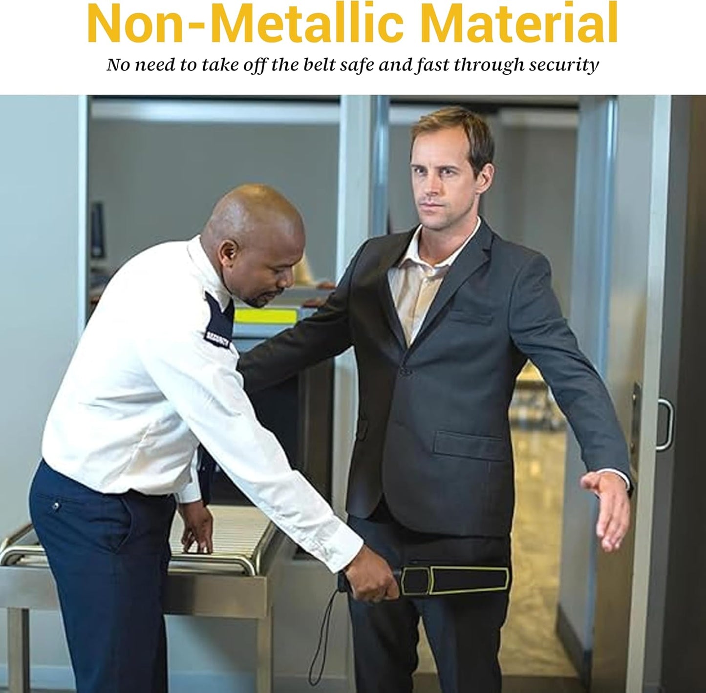 Yanek Men's Adjustable Work Belt Durable Nylon Canvas Metal-Free Buckle Effortless Airport Screening Ideal for Golf Travel Casual Wear Everyday Comfort Versatile Belt Design Easy Fit