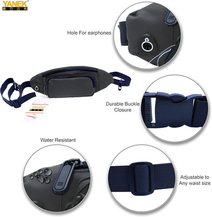 YANEK Running Belt Pouch – Water-Resistant Waist Bag with Adjustable Strap | Fits Phone, Keys, Bottle | For Running, Hiking & Workout | Wholesale Sports Goods UAE.