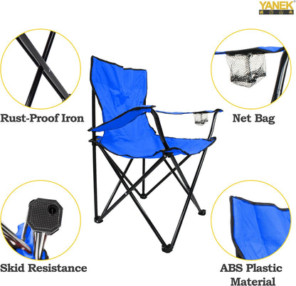 YANEK Folding Camping Chair with Cup Holder – Portable Outdoor Beach Chair with Carry Bag (Green) | BBQ, Camping & Picnic | Wholesale Camping Gear UAE.