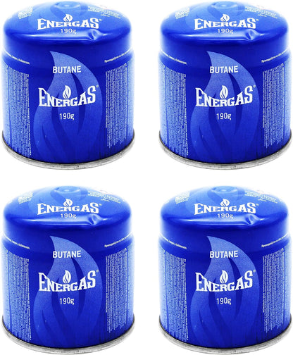 YANEK Butane Gas Cartridge – Pack of 4 (190g) | For Camping Stoves, Lamps & Soldering Torches | Wholesale BBQ Grills & Fuel UAE.