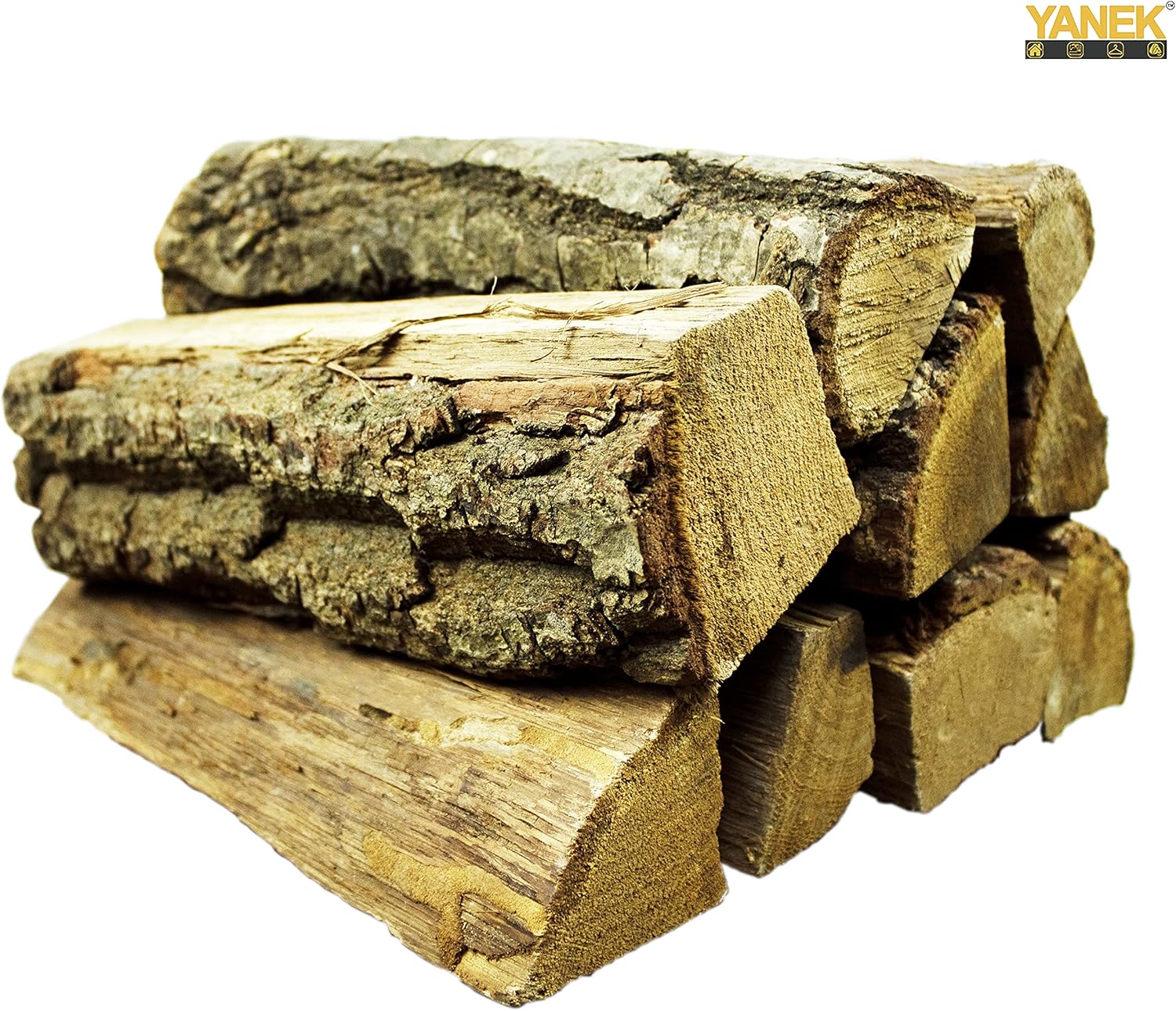 YANEK Firewood – 8KG European Dried Birch Wood Logs | For BBQ, Camping, Fire Pits & Outdoor Cooking | Wholesale BBQ Grills & Fuel UAE.