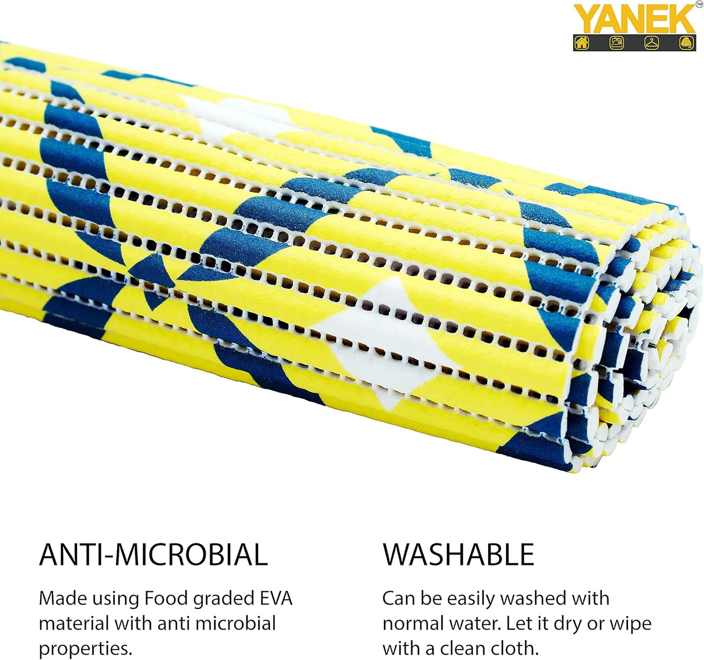 YANEK Multipurpose Mat | For Drawer, Shelf, Fridge, Floor | Best for indoor and Outdoor activities (Yellow, 180cm)