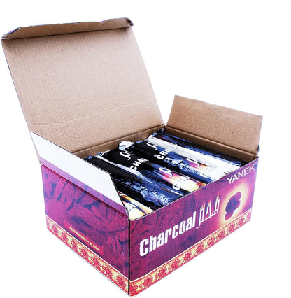 YANEK Magic Coal – 100 Pcs Charcoal Tablets (33mm) | For Shisha, Bakhour, BBQ & Outdoor Use | Wholesale BBQ Grills & Fuel UAE.